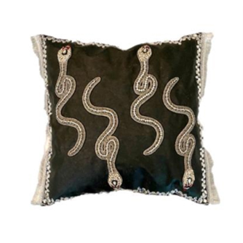 18 x 18 inch Embellished Cork Leather Cushion