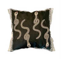 18 x 18 inch Embellished Cork Leather Cushion