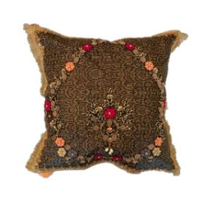 18 x 18 inch Cork Embroidered Leather Cushion