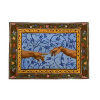 16 x 11 inch Coconut Leather Hand Painted Mat