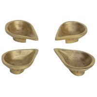 Diwali Diya/oil Lamp Pooja Ghar/home Decor Set Of 4 - Finishing: Polishing