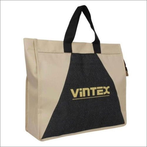 Black-Beige Printed Promotional Bag