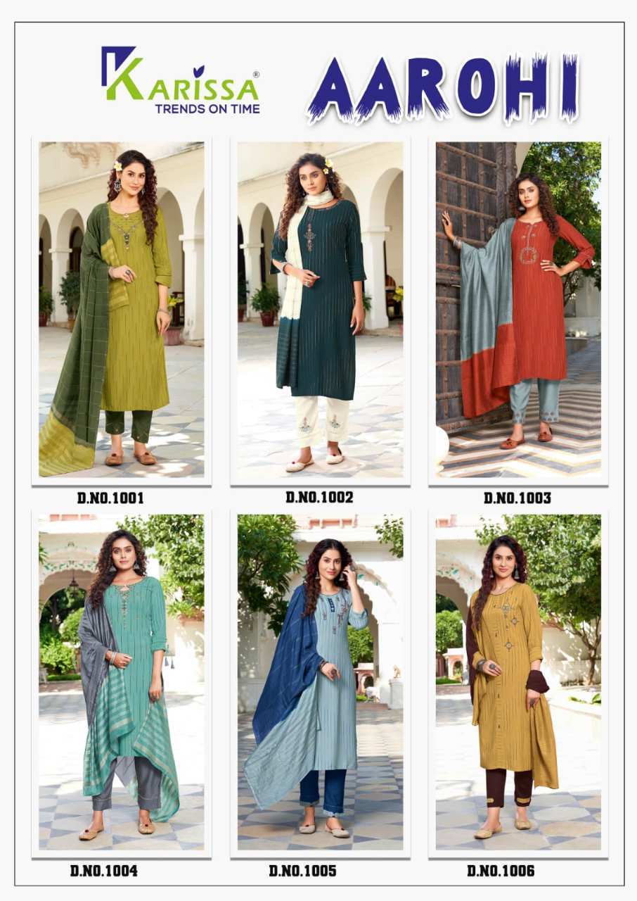 Aarohi Designer Rayon Kurti With Pant Catalogue