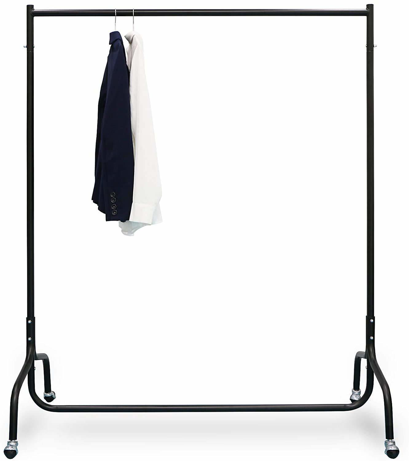 Heavy Duty Stainless Steel Clothes Rack Hanger on Wheels Rail