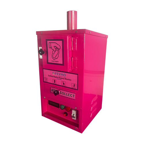 Stainless Steel Sanitary Napkin Disposal Machine - 250x250x450 mm | Automatic, Metal Steel Powder Coated, Blue Black Pink Color, 1-5 Capacity, 800W Power, 1-Year Warranty