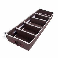 Under Bed Shoes Storage Organizer Boxes 5 Pairs with Detachable Closets Multi-use and Front Zippered Closure for Saving Space
