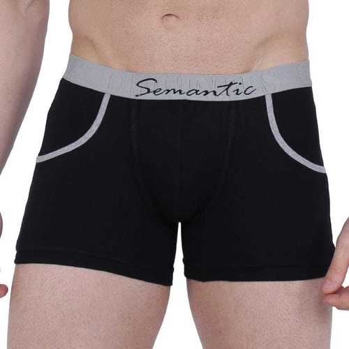 SEMANTIC COTTON-ELASTANE BLACK TRUNKS WITH POCKETS