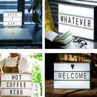 Cinema Light Box with 96 Letters and Symbols - DIY Cinematic LED Light Box Free Combination (A6 Size) White/Black