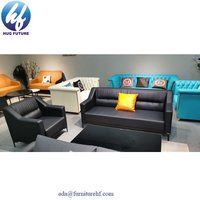 New modern design style steel frame leather three seat leisure office sofa