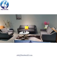 New modern design style steel frame leather three seat leisure office sofa