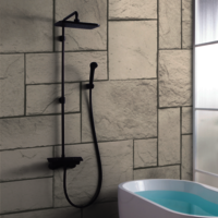 Black Overhead Rain Shower Set (square/matte Black)