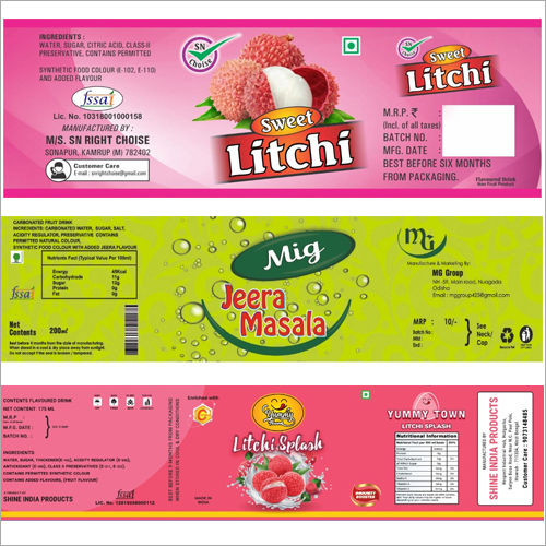 Multi Color Drink Adhesive Label