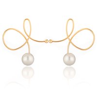 Stylish Golden Drop Pearl Spiral Stud Earring For Women and Girls