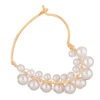 Gold Plated Embellished With Pearls Drop Earrings For Women and Girls