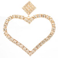 Embellished Golden Studded Heart Shaped Stud Earrings For Women
