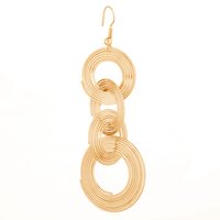 Pretty Gold Plated Multi Layered Ring Circle Hanging Earrings For Women and Girls