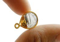 Teardrop Faceted Bezel Pendant Gold Plated Necklace