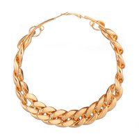 Twisted Golden Chain Hoop Statement Earrings For Women and Girls