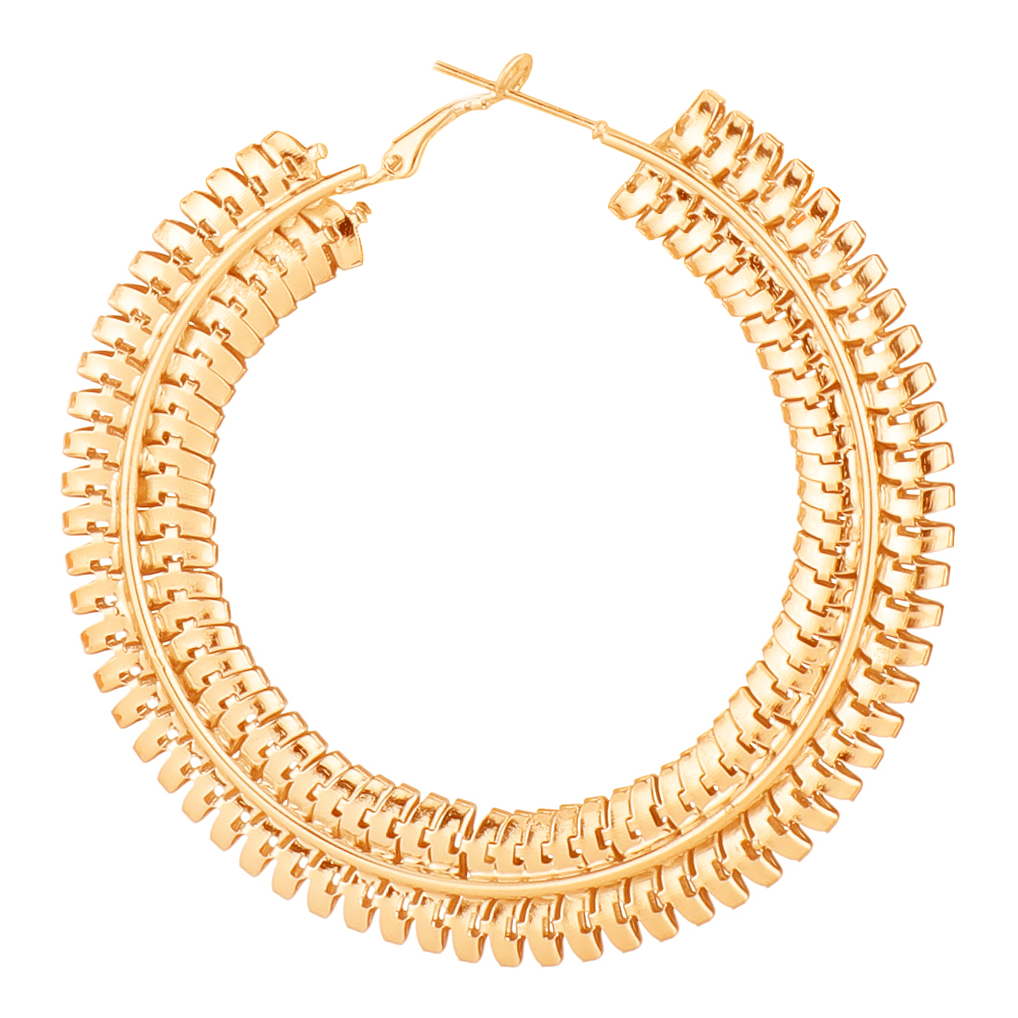 Trendy Gold Plated Coiled Hoop Earrings For Women and Girls