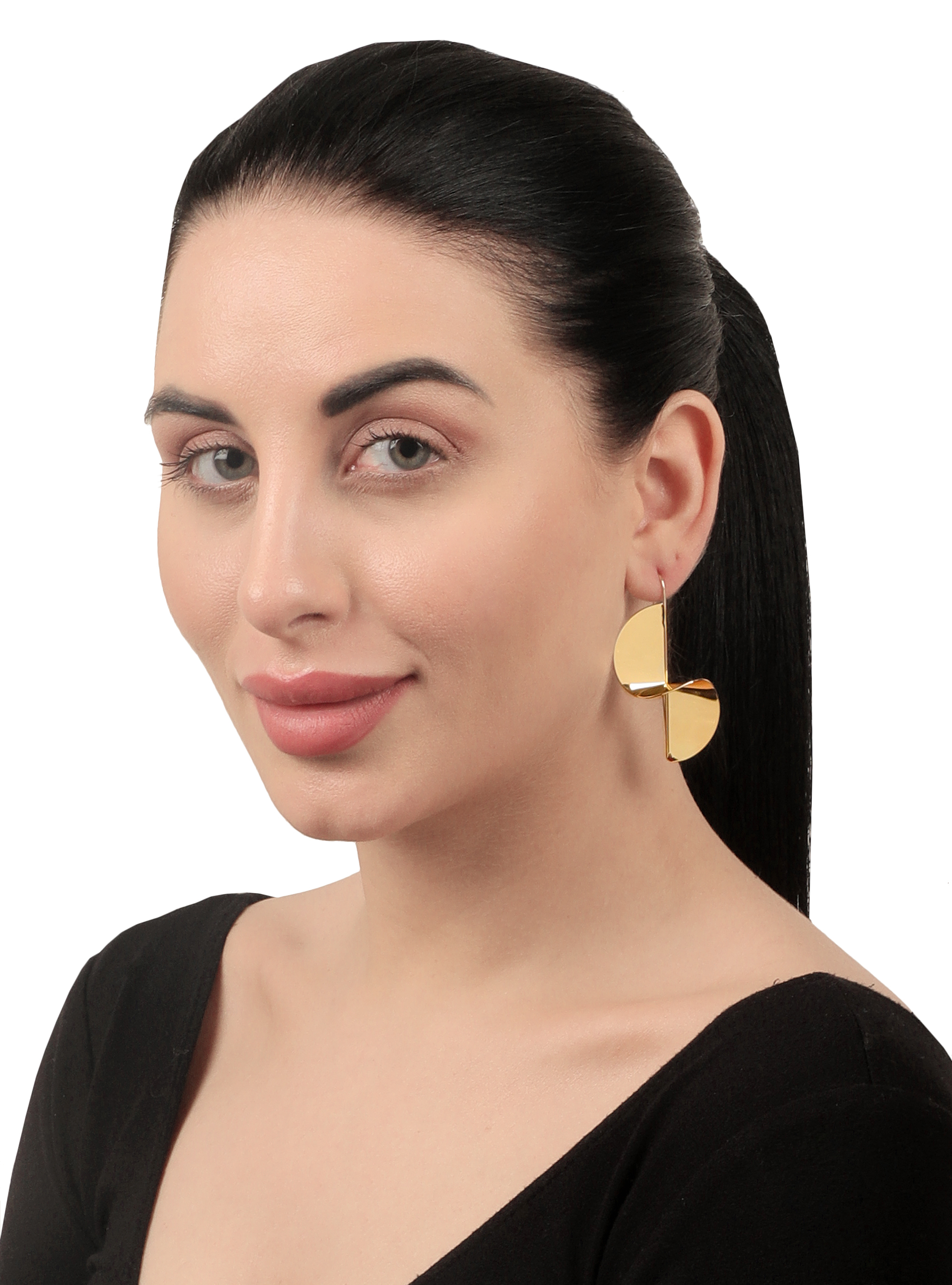 Stylish Gold Twist Statement Stud Earrings For Women and Girls