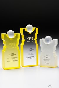 Stylish yellow texture Trophies