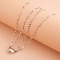 Vembley 2 PCs Best Gift For Friendship Day Gift Couple Heart Cuff Love Two Hearts Couple Pendant Locket Chain
