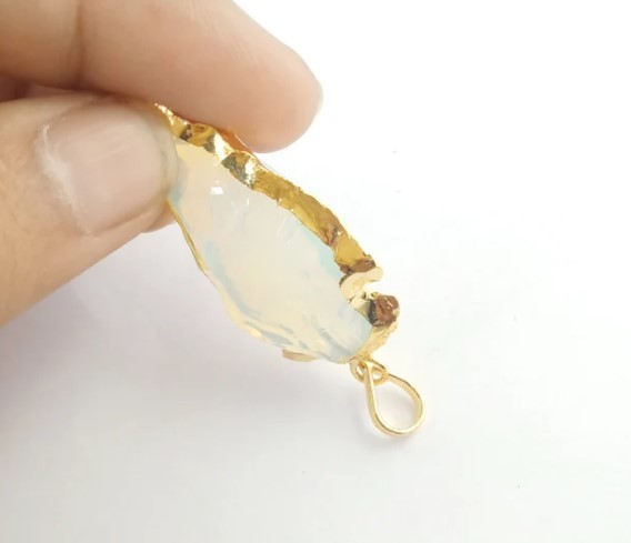 Opalite Pendant Gemstone Gold Electroplated