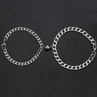 Vembley 2 PCs Special Mutual Attraction Relationship Matching Round Ball Shape Magnet Bracelet For Men and Women