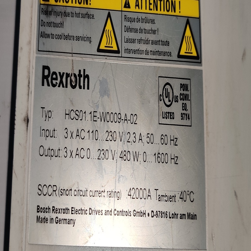 REXROTH HCS01.1E-W0009-A-02 SERVO DRIVE