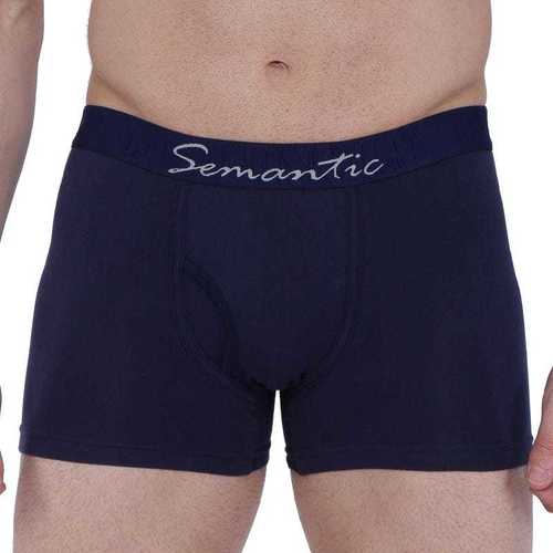 SEMANTIC COTTON NAVY TRUNKS WITH FLY - SOLID