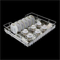 Metal Perforated Cup And Saucer Basket