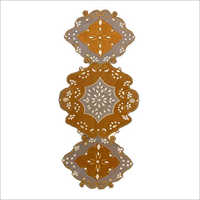 14.5 X 35 Inch Natural Dyed Pearl Embroidered Runner