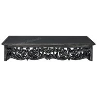 White Black Antique Mdf Carved Wood Wall Shelf