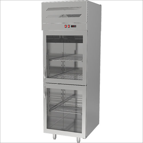 Silver Vertical Glass Door Refrigerator