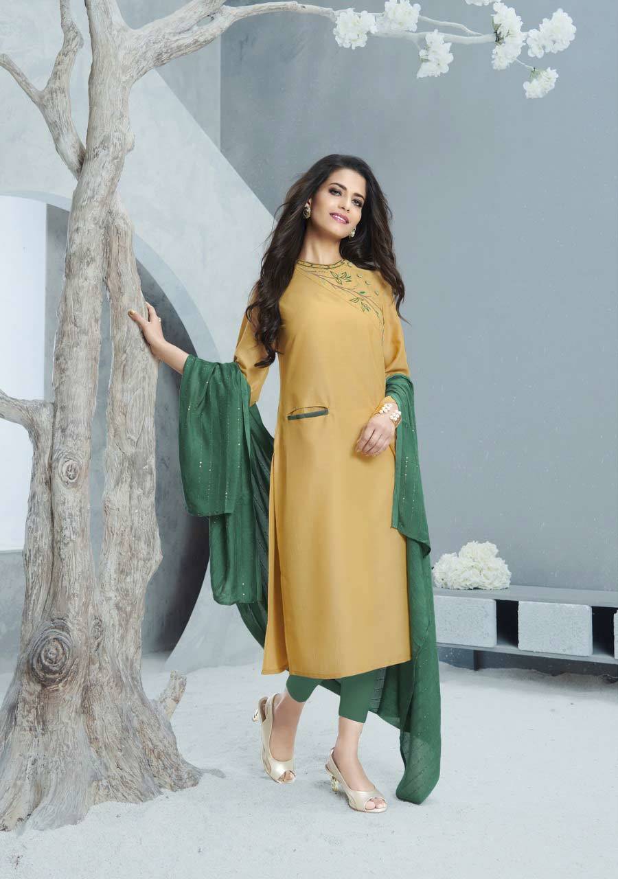 Richie Rich Chinon Soft Silk Kurti Catalogue Set