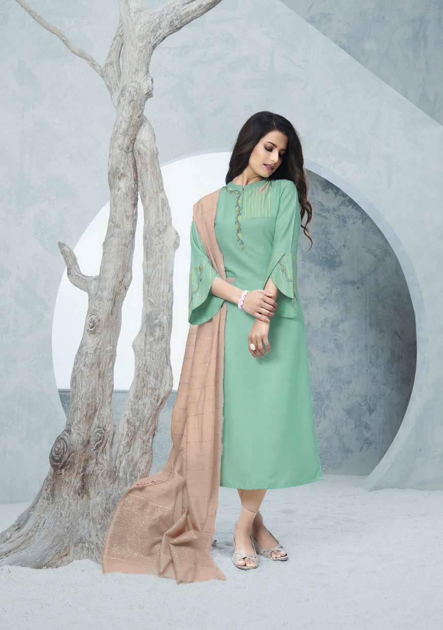 Richie Rich Chinon Soft Silk Kurti Catalogue Set