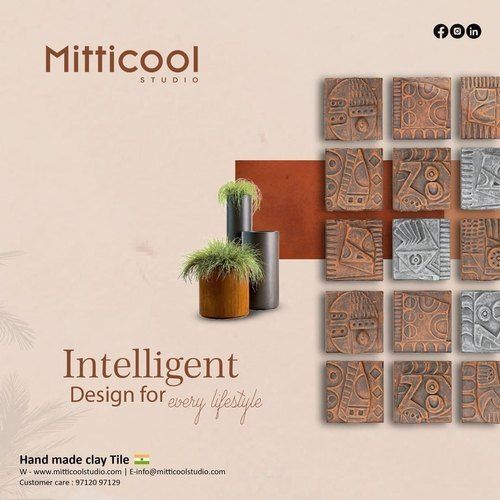 Embossed Terracotta Handmade Clay Tiles