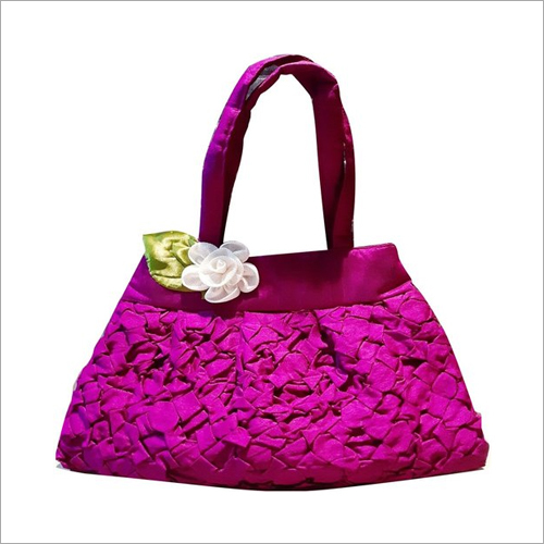 12.5x10 Inch Handicraft Purple Hand Bag