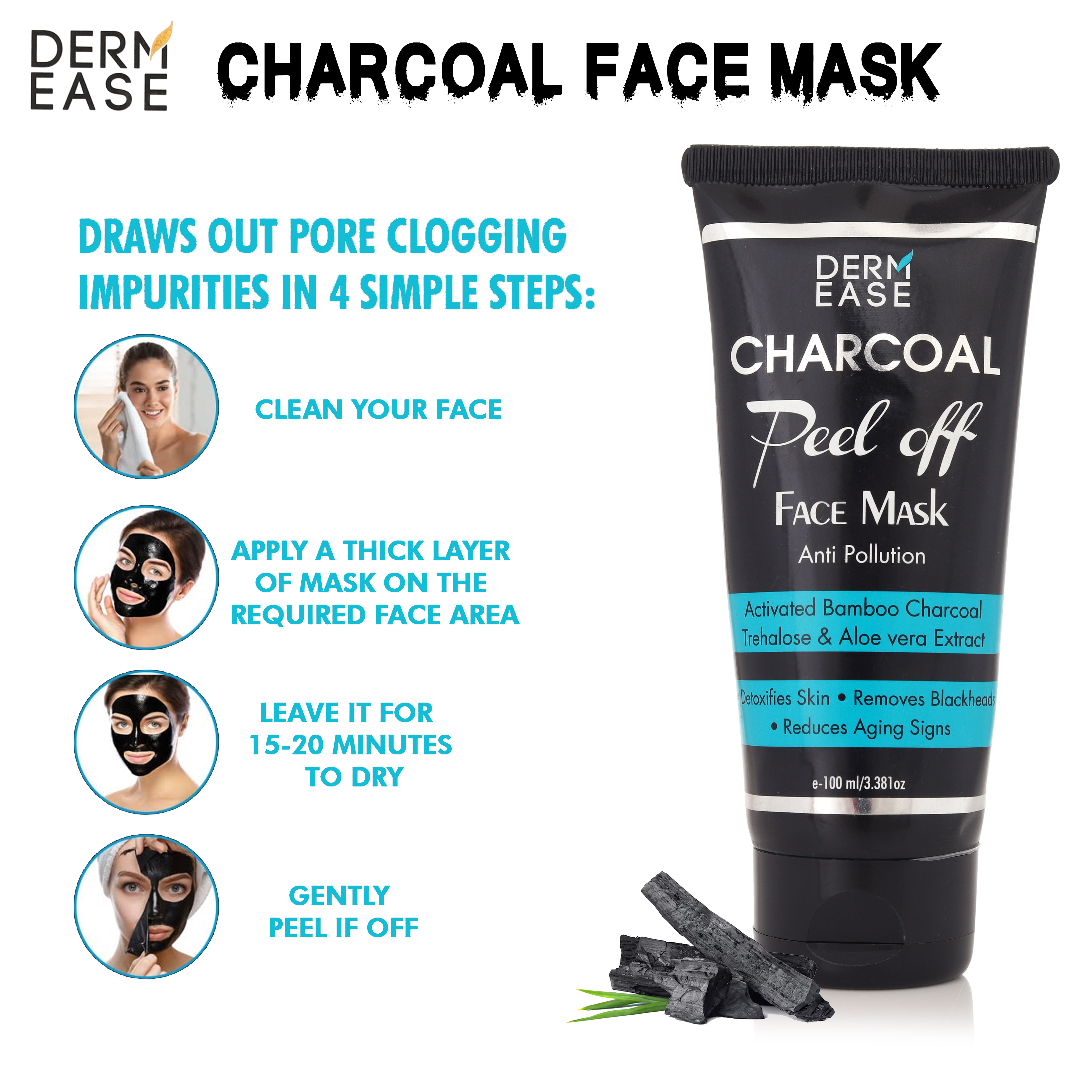 Charcoal Peel Off Face Mask Color Code: Gray