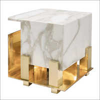 Cubo White Marble Small Table Lamp