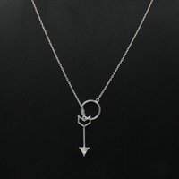 925 Sterling Silver Moonstone Arrow Lariart Necklace