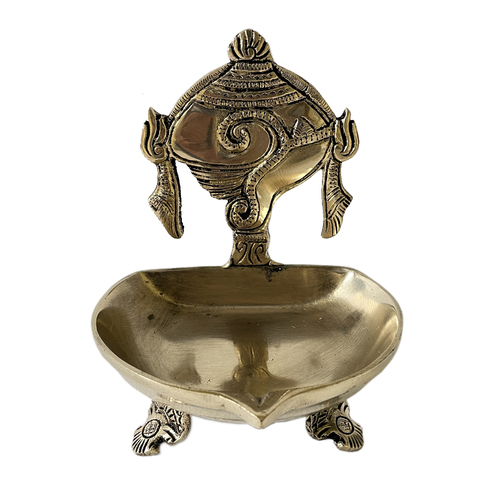 Shankh Narayan Oil Lamp Diya Brass Lamp for table and home decor