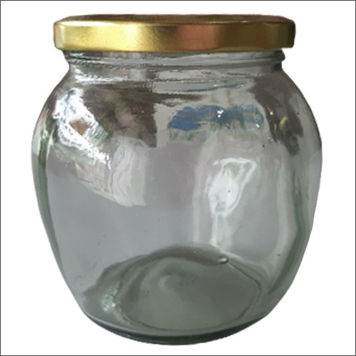 500ml  Lug Cap Transparent Matka Shape Glass Jar