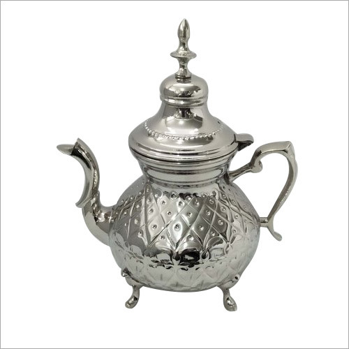 20cm Silver Brass Tea Pot 