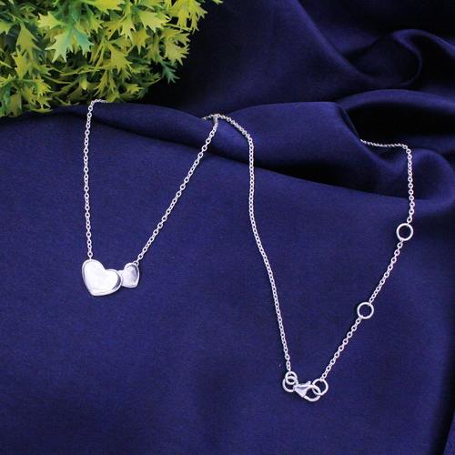 925 Sterling Silver Double Heart Necklace