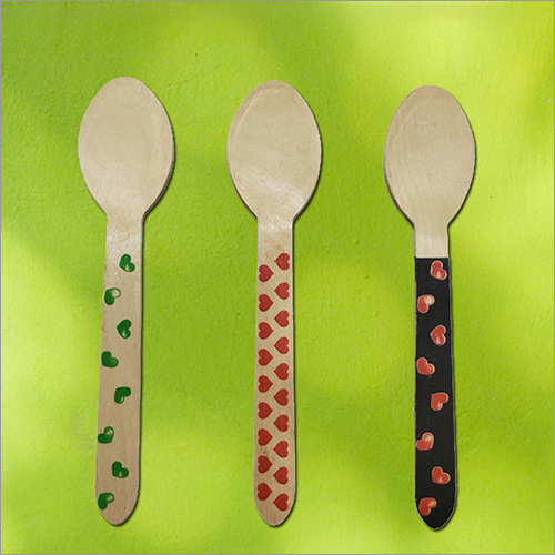 Biodegradable Wooden Spoon With Printed Design