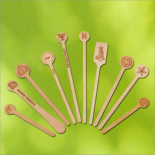 Biodegradable Wooden Printed Coffee Stirrers