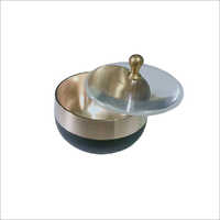 Metal Bronze Serving Bowl With Lid