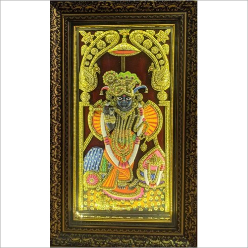 Wooden Multicolor Banke Bihari Ji 3D Painting
