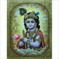 Multicolor Krishna Hand Made Painting